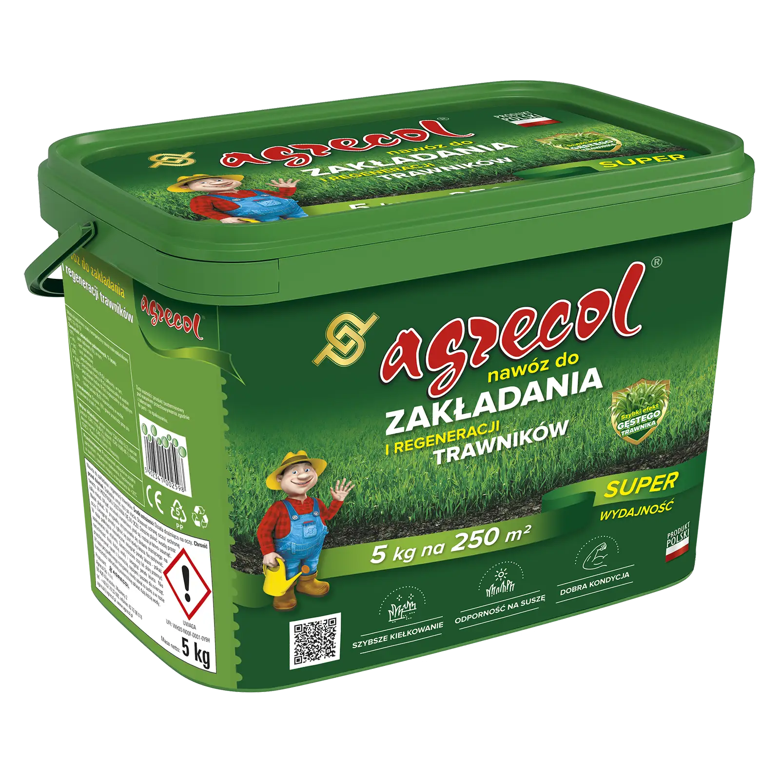 Agrecol nawóz do zakładania i regeneracji trawników 5 kg – opakowanie