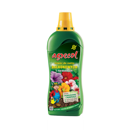 Agrecol – nawóz organiczno-mineralny do roślin balkonowych i tarasowych 0,75 l – przód opakowania