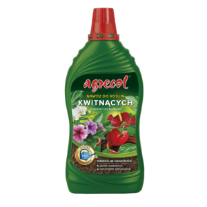 Agrecol – nawóz mineralny do roślin kwitnących 1 l – przód opakowania