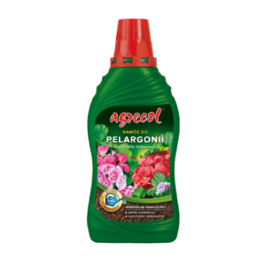 Agrecol – nawóz mineralny do pelargonii i roślin balkonowych 0,5 l – przód opakowania